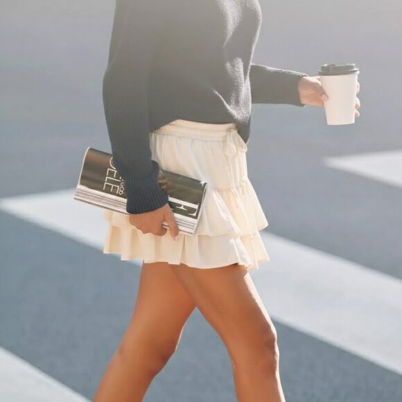 Victoria's Secret Dresses & Skirts - Victoria's Secret Ivory Satin Ruffle Skirt in Winter White